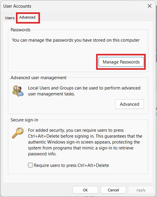Cửa sổ User account