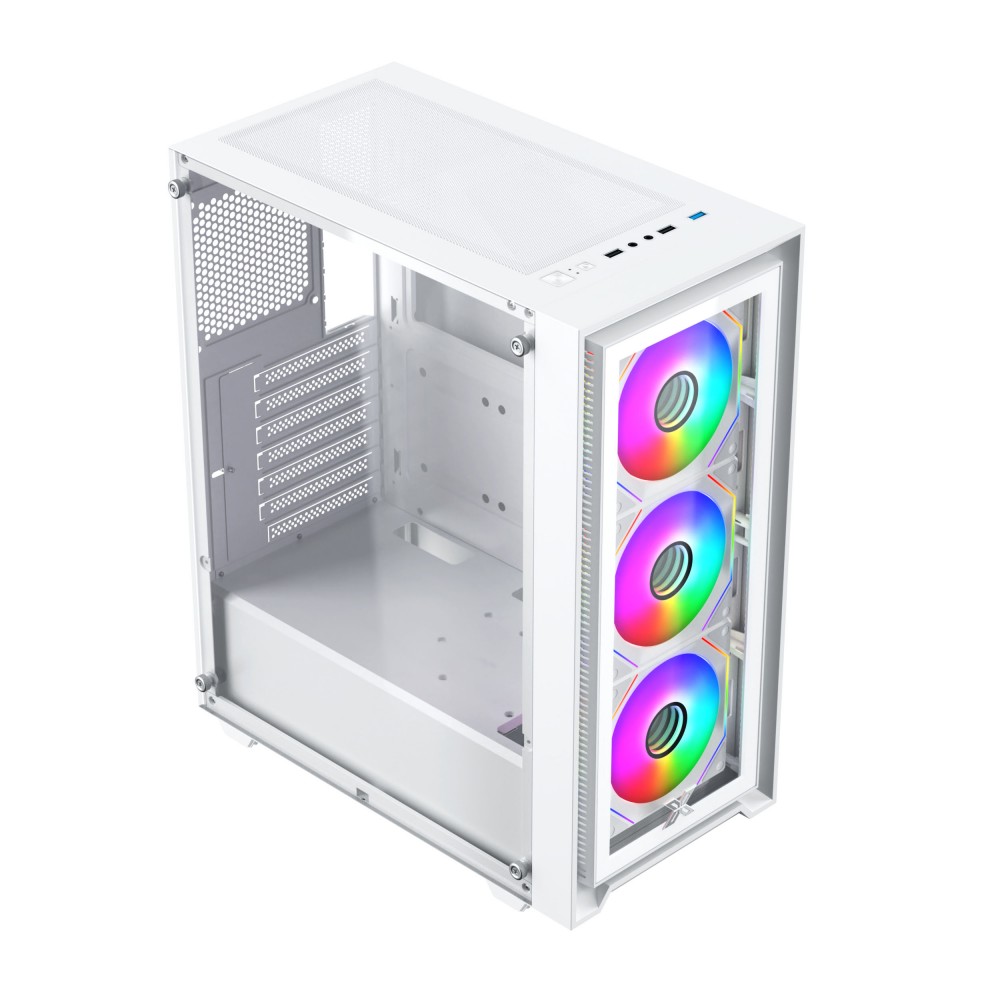 Cas Xigmatek Fly II Arctic 3GF (3 Fan)_EN44670 (ATX/Mid Tower/Màu Trắng/3 fan vô cực)