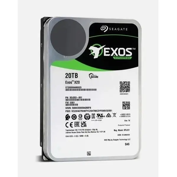 Seagate Exos X20 20TB 512E/4KN SATA 3.5in 7200rpm 256mb ST20000NM007D